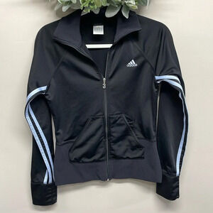 Adidas Full Zip Warm Up 3 Stripe Track Jacket AZF001 Black M